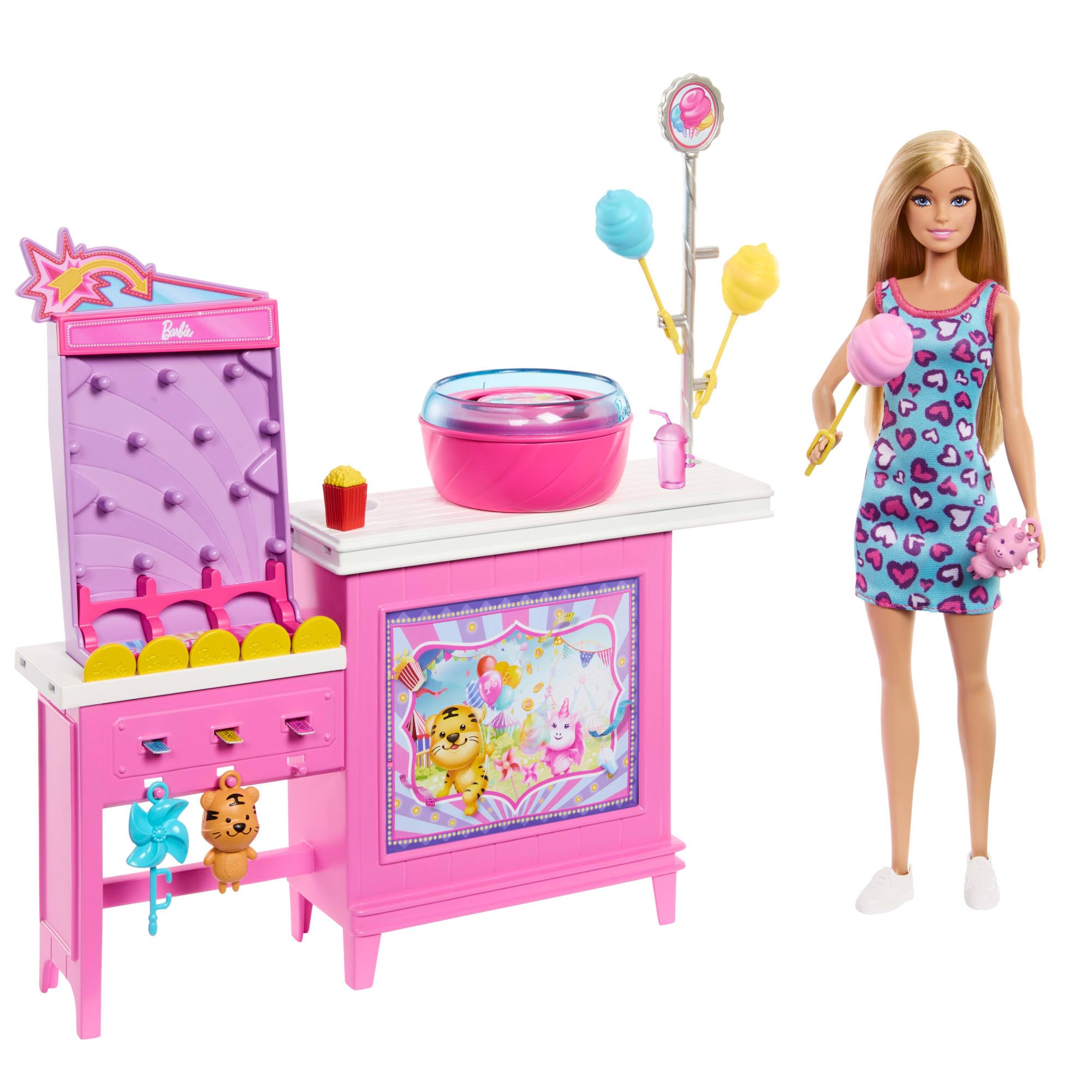Barbie Malibu – Chiosco Zucchero Filato con Bambola e 20+ Accessori | Beach Detectives | JFV67