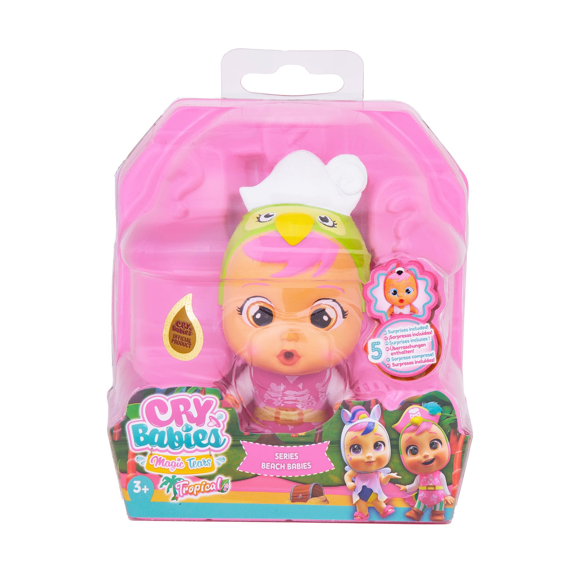 Cry Babies Magic Tears Tropical Beach Babies – Lora Da Collezione con Costume, 4 Accessori e Lacrime Dorate | Dai 3 Anni