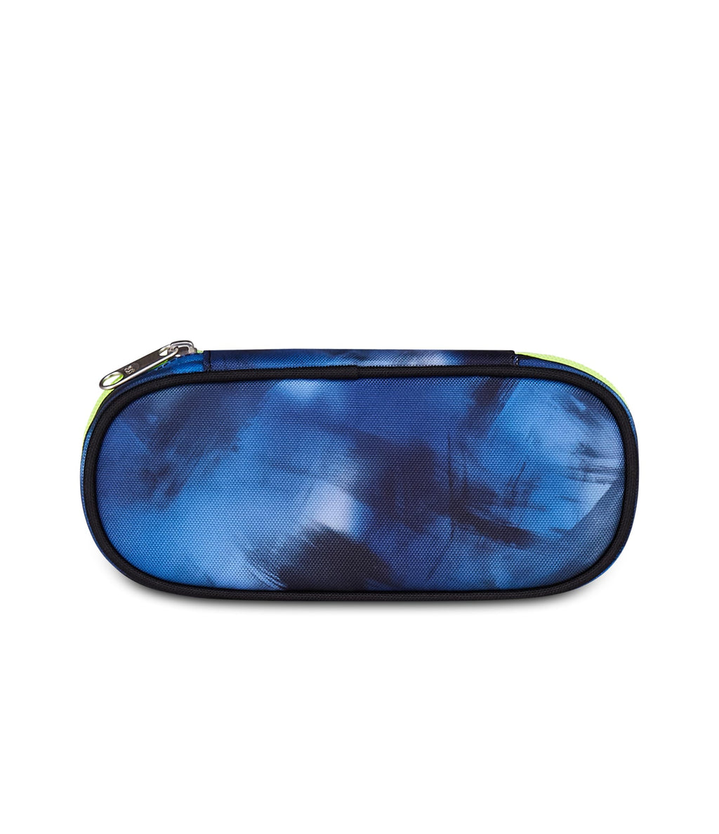 Seven Portapenne Round Plus Blu Fusion – Astuccio Ovale Blu con Taschino Zip e Elastici | Scuola Media e Superiore