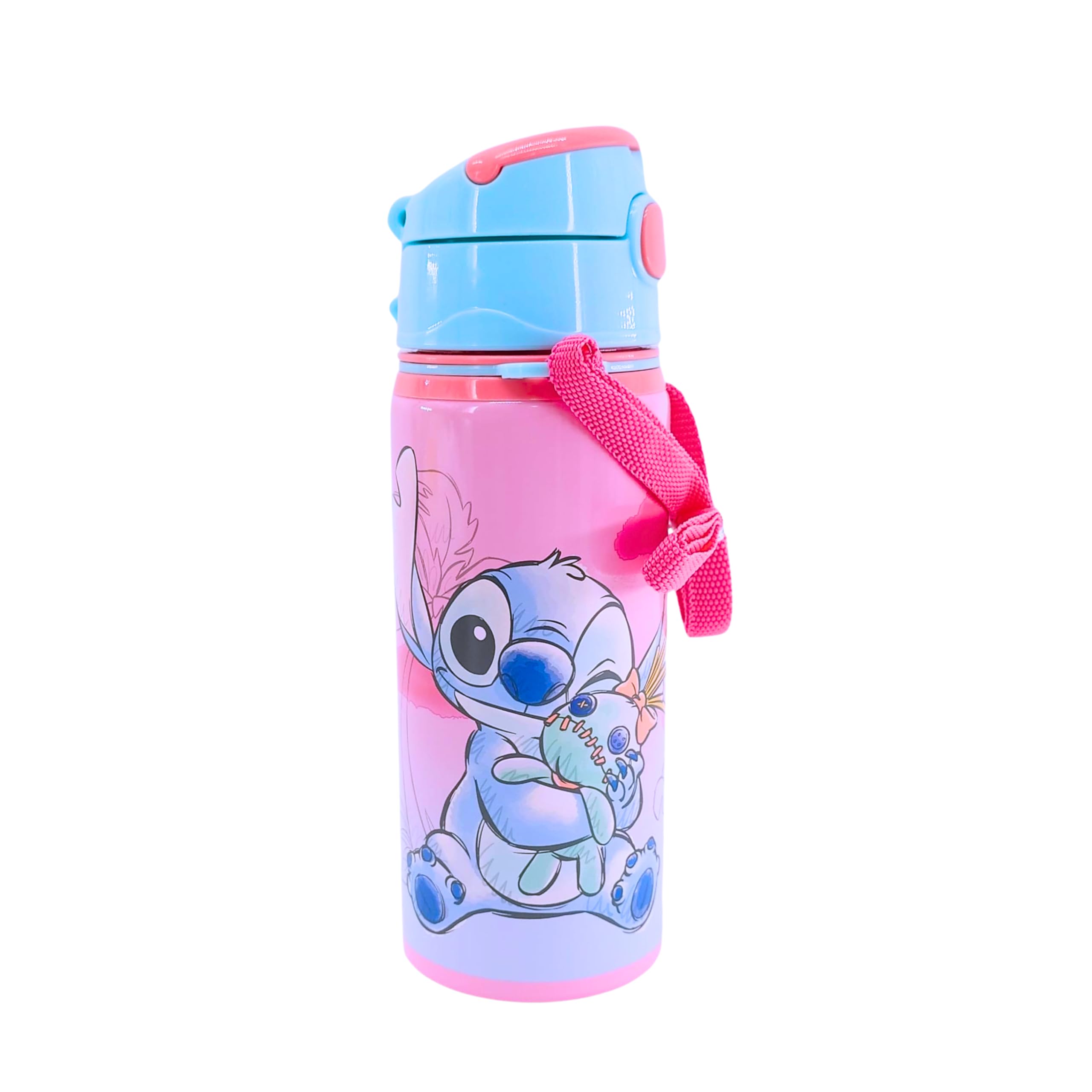 Borraccia Disney Stitch e Scrump in Alluminio 600 ml con Manico