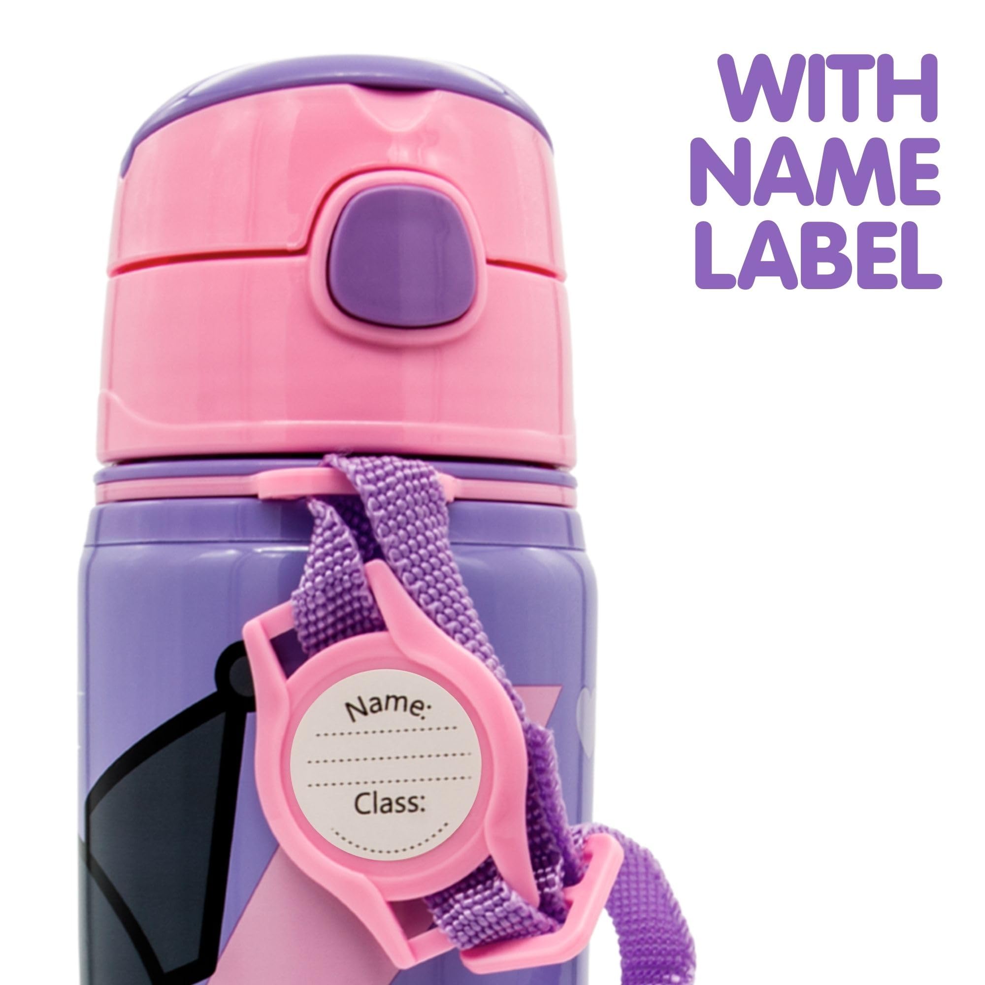 Borraccia in Alluminio per Bambini 600 ml – Manico e Chiusura a Scatto | BPA Free