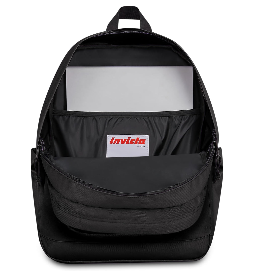 Invicta Zaino Jelek Plain Nero 34L – Doppio Scomparto con Tasca PC