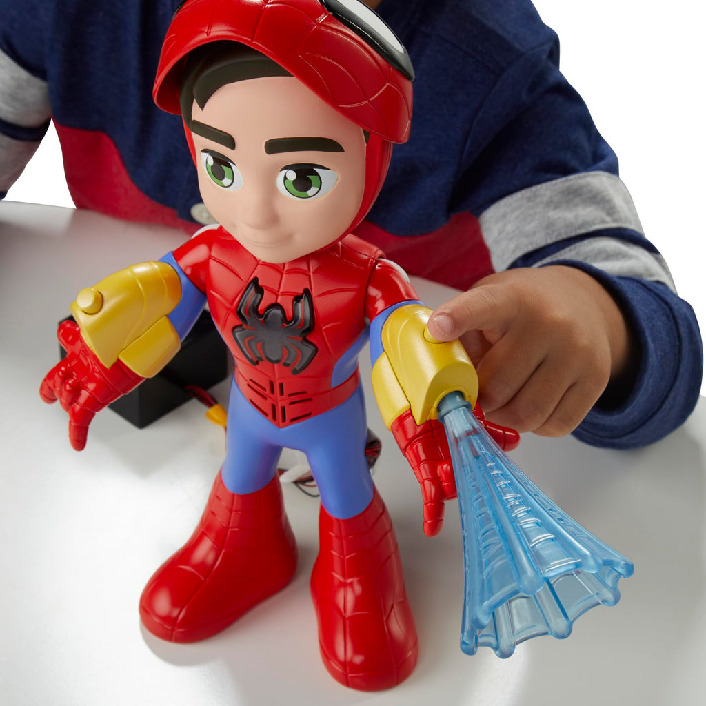 Spidey e i Suoi Fantastici Amici – Tuta Elettronica Action Figure Interattiva 25 cm | Luci, Suoni e Lancia-Ragnatele | Marvel