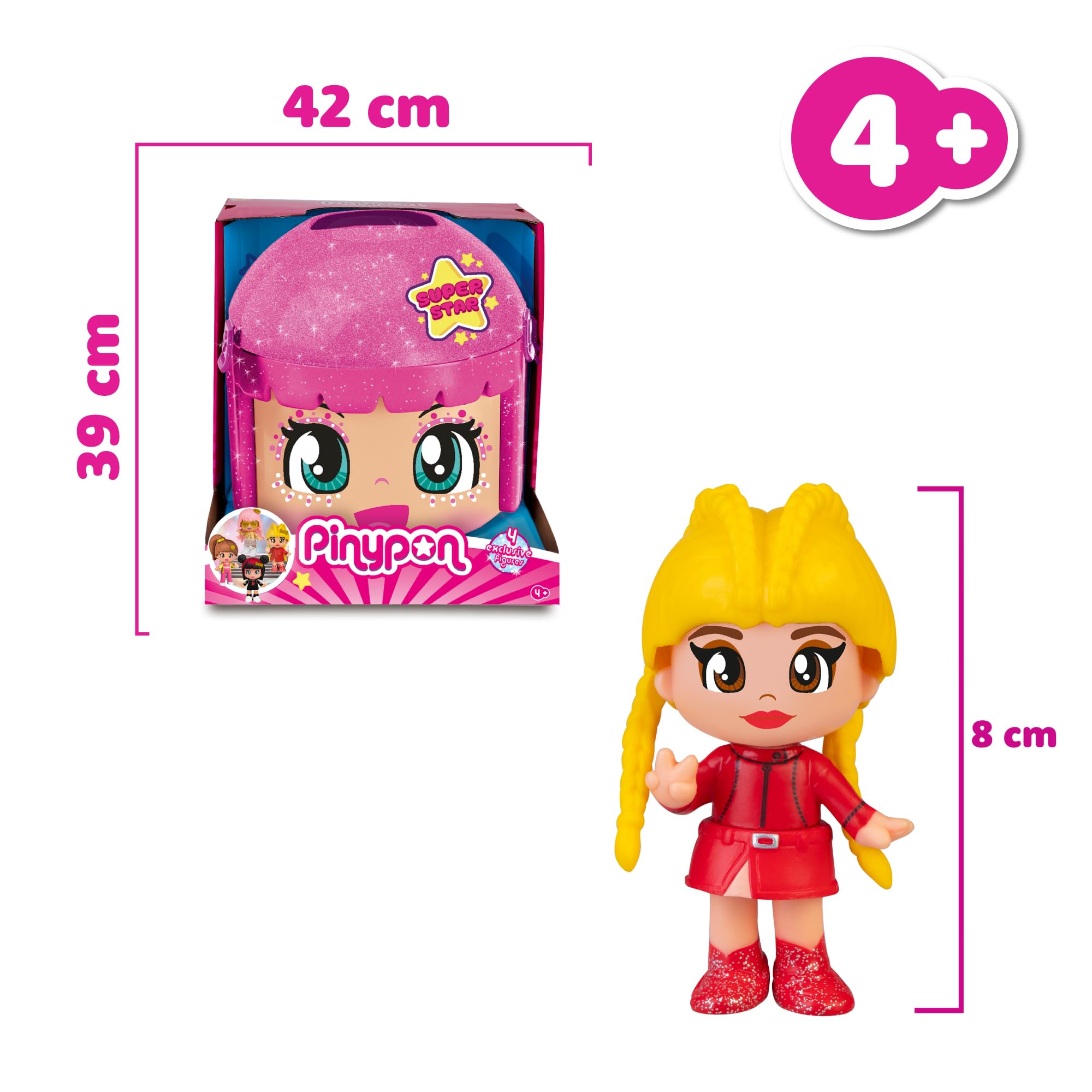Pinypon Super Star Box con 4 Figure Esclusive e Accessori – Dai 4 Anni