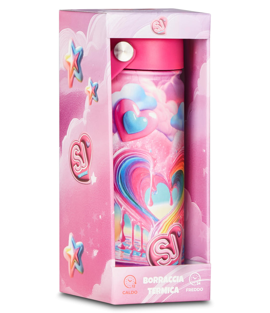Borraccia Termica SJ Gang 500 ml Multicolore Bambina – Acciaio Inox BPA Free | Scuola e Sport
