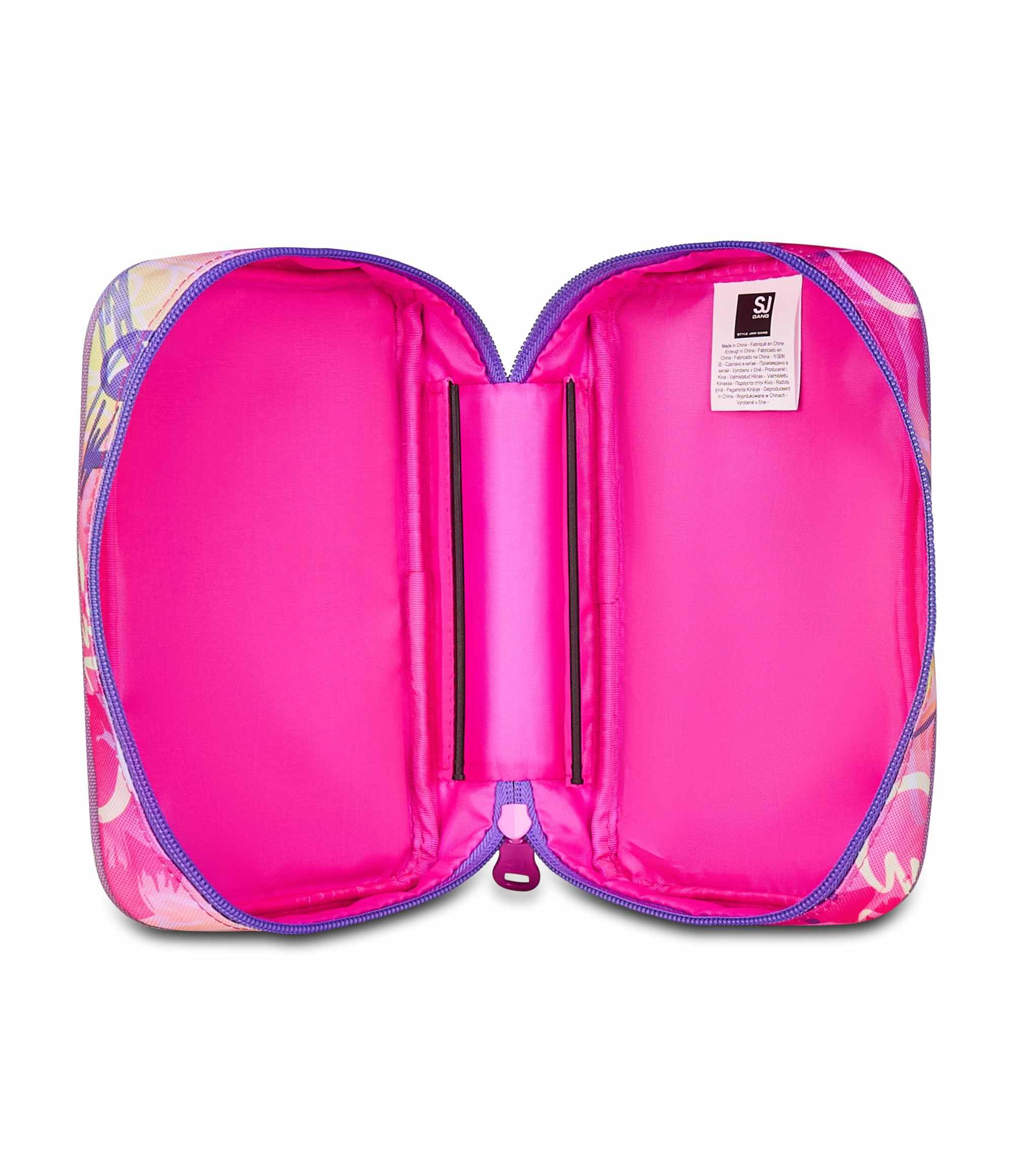 Astuccio SJ Gang Speed Case Rosa – Plance Amovibili, Completo di Penne e Colori | Scuola Elementare