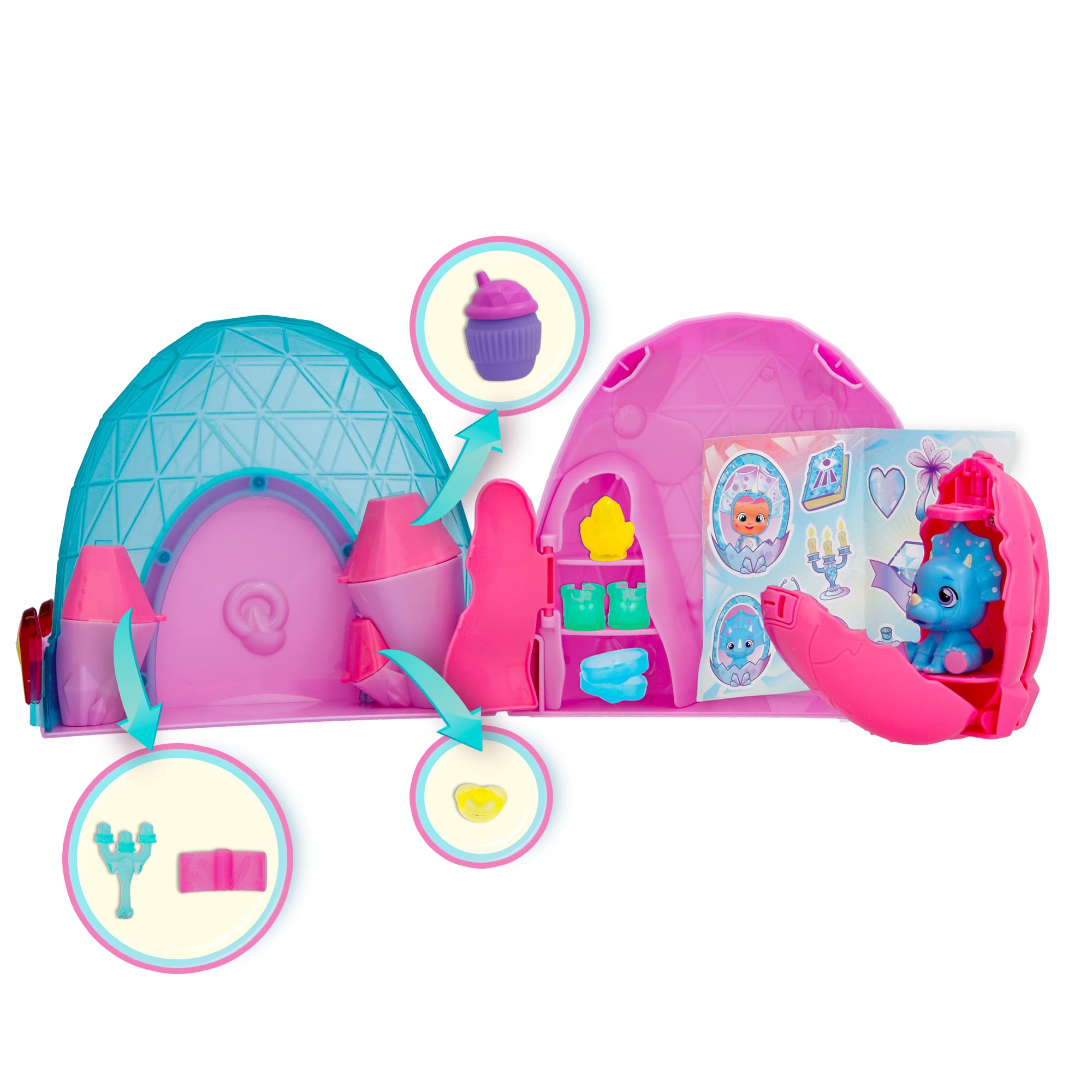 Cry Babies Magic Tears Icy World Dinos Bambola da Collezione con Lacrime Vere