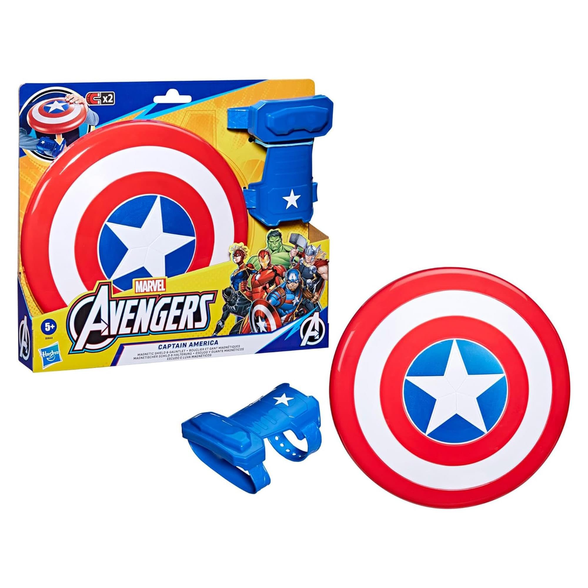 Marvel Avengers – Captain America Scudo Magnetico e Guanto | Accessori Costume Supereroe | Hasbro