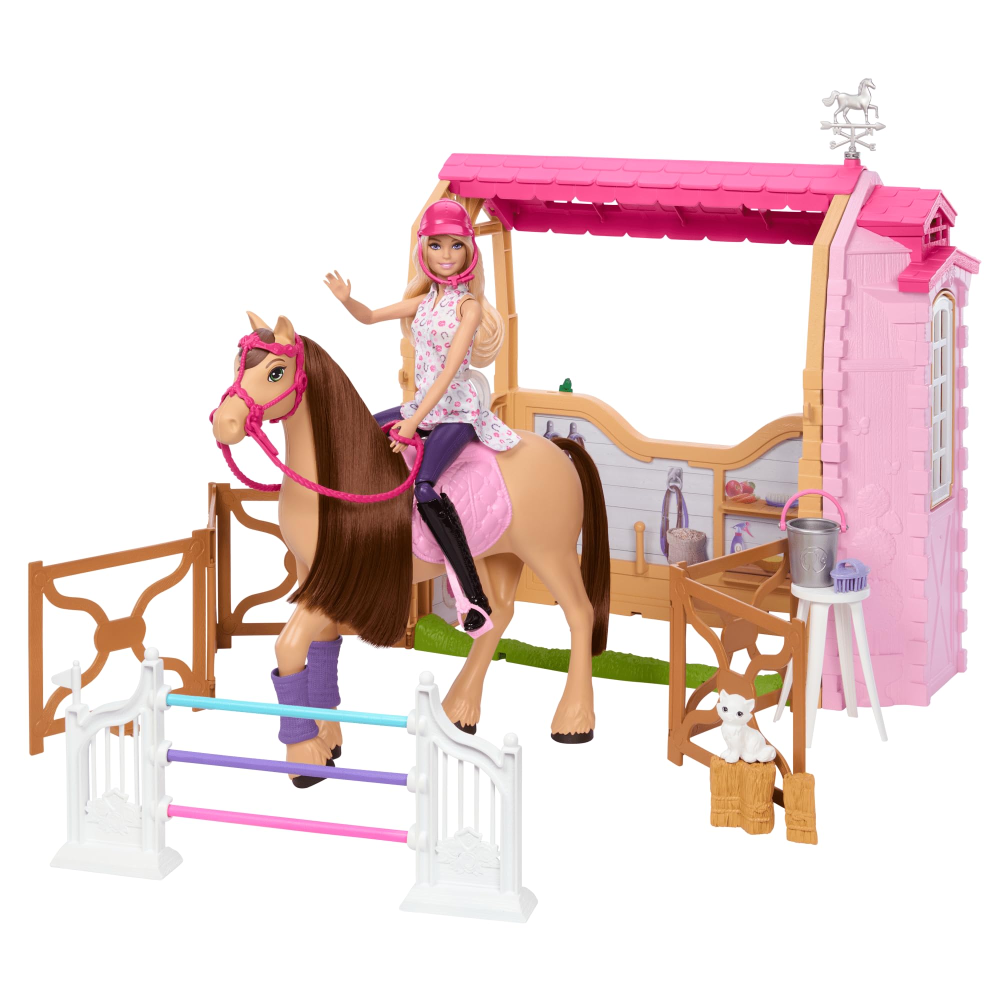 Barbie Scuderia Ultimate – Playset con Bambola, Cavallo e 25+ Accessori | 6 Aree di Gioco