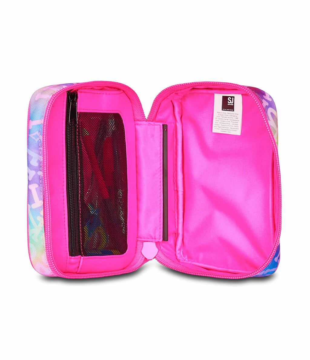 Astuccio SJ Gang Speed Pad Rosa – Mono Scomparto con Plance Amovibili, Completo, Bambina