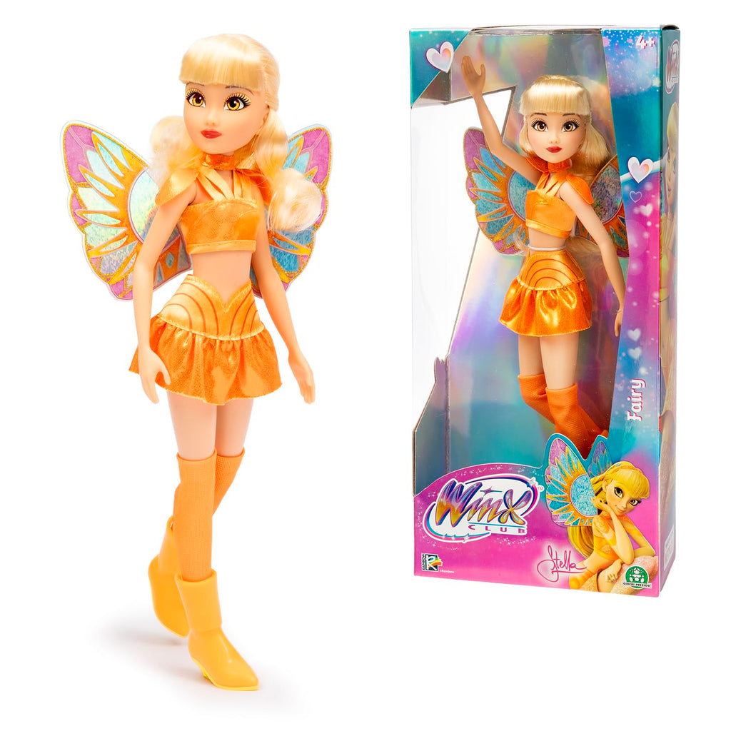 Winx Club Bambola Stella – Ali Glitter Removibili e Giunture Articolate | Giocattolo Ufficiale