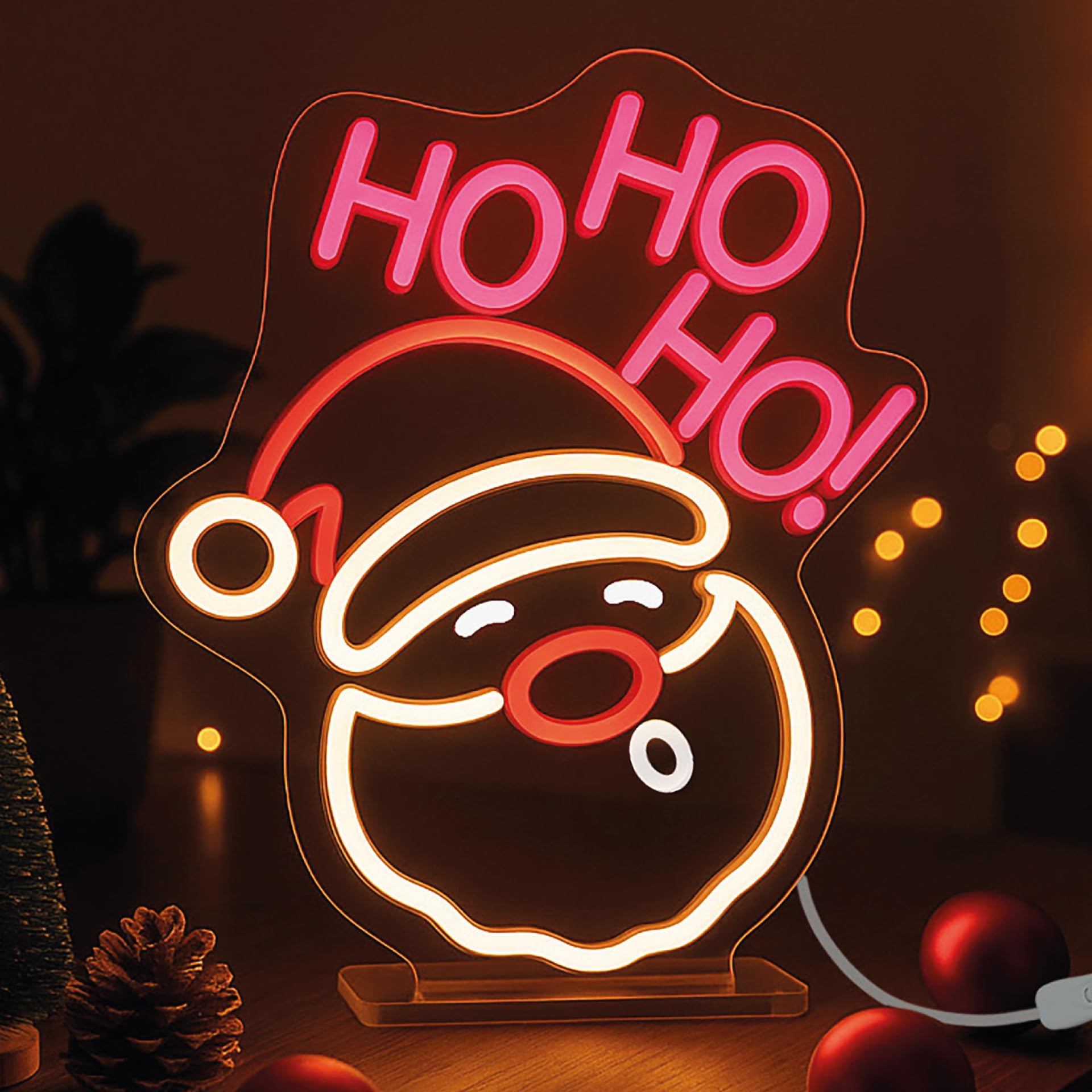 Legami - Insegna Luminosa Effetto Neon Babbo Natale, Solo Uso Interno