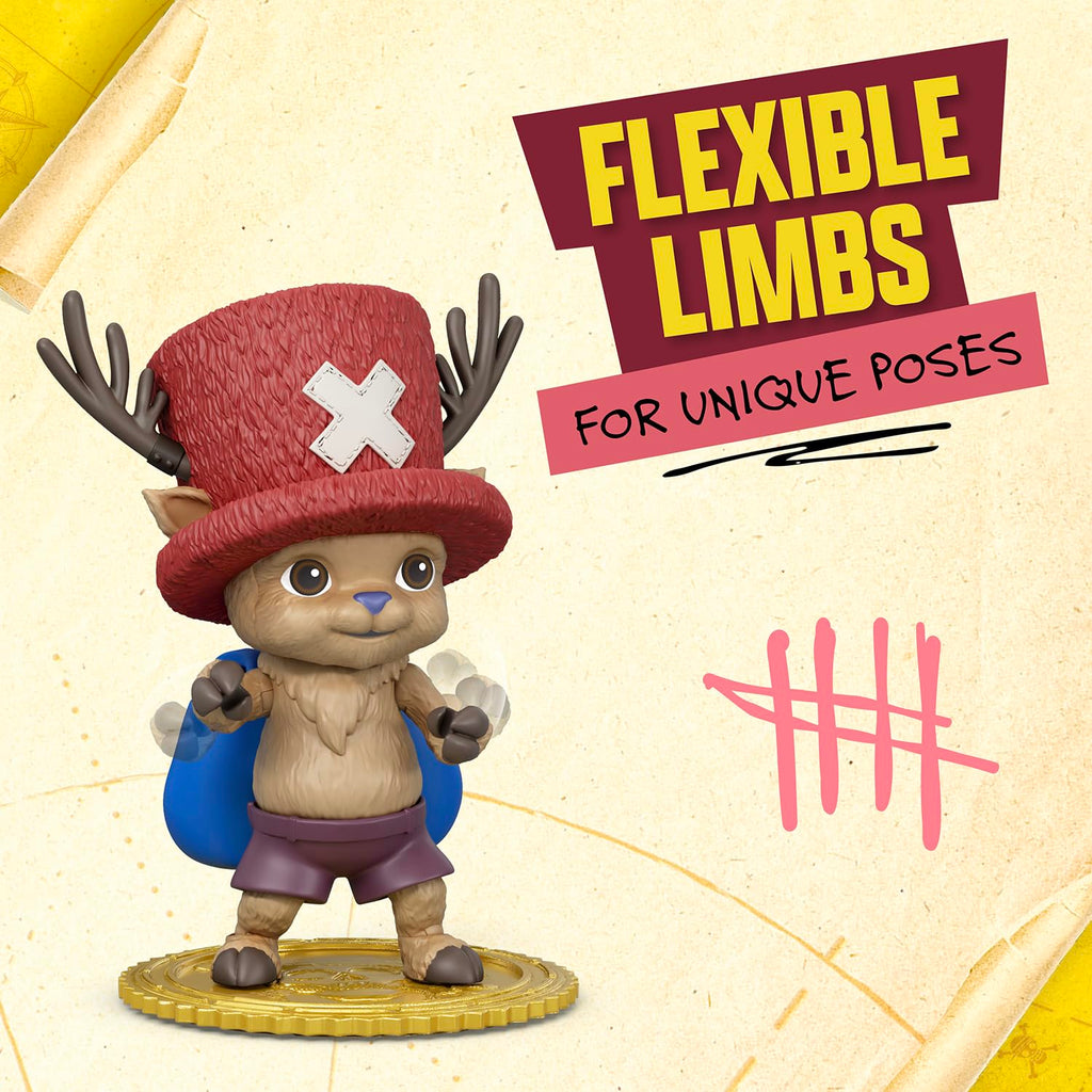One Piece Tony Tony Chopper Action Figure 10 cm – 16 Articolazioni e 6 Accessori Ufficiale Netflix