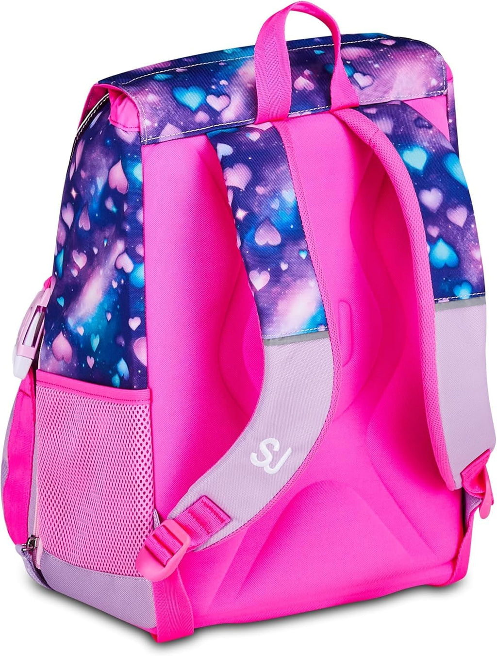 Zaino SJ Gang Animal Face Girl Rosa Estensibile con Astuccio 3 Zip Completo | Scuola