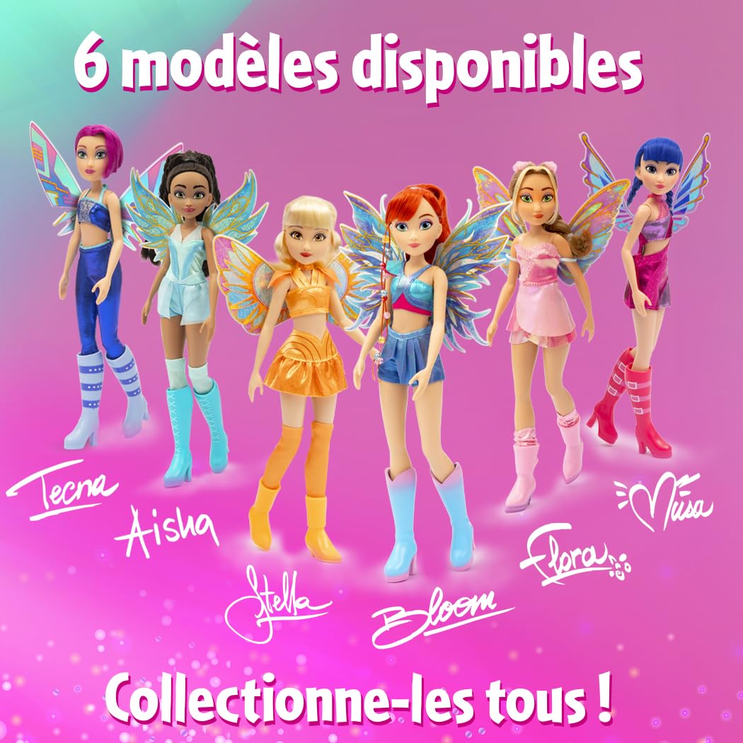 Winx Club Bambola Stella – Ali Glitter Removibili e Giunture Articolate | Giocattolo Ufficiale