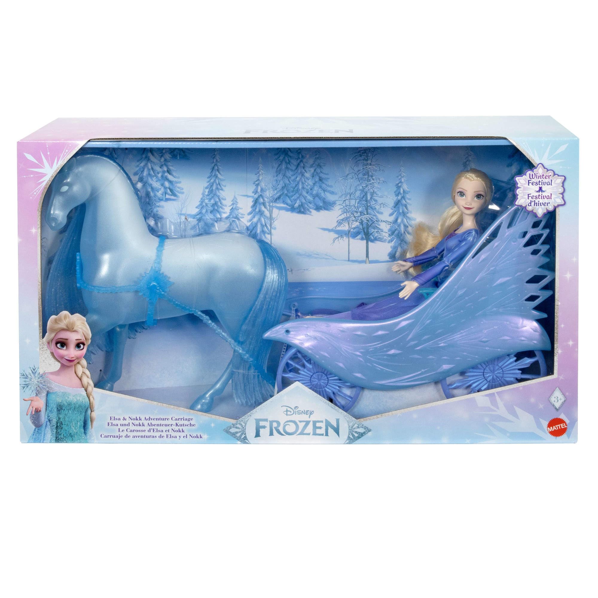 Mattel Disney Frozen Elsa Bambola con Nokk e Carrozza – JBG56