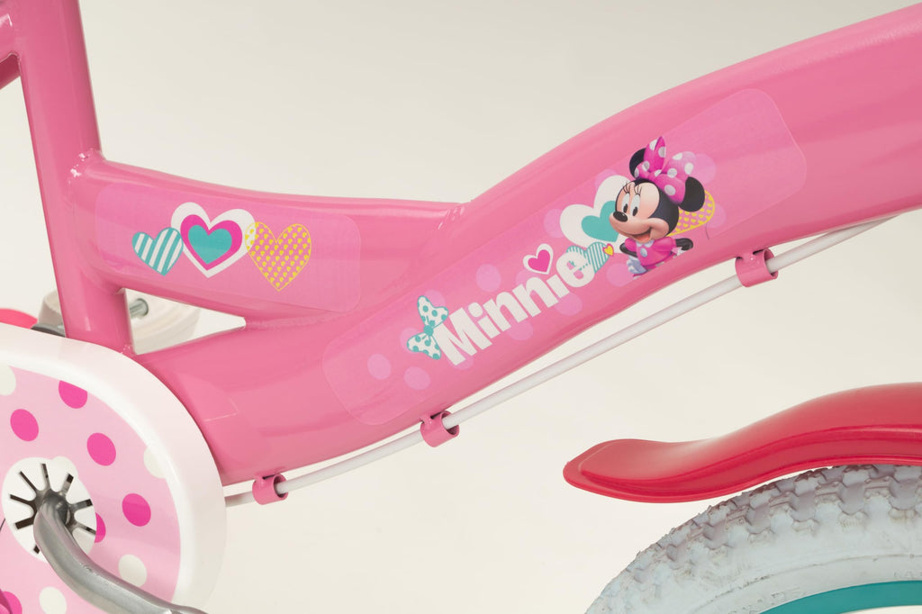 Bicicletta Disney Minnie Mouse 16 pollici Huffy per Bambina - Rosa - con Stabilizzatori - 5-7 Anni