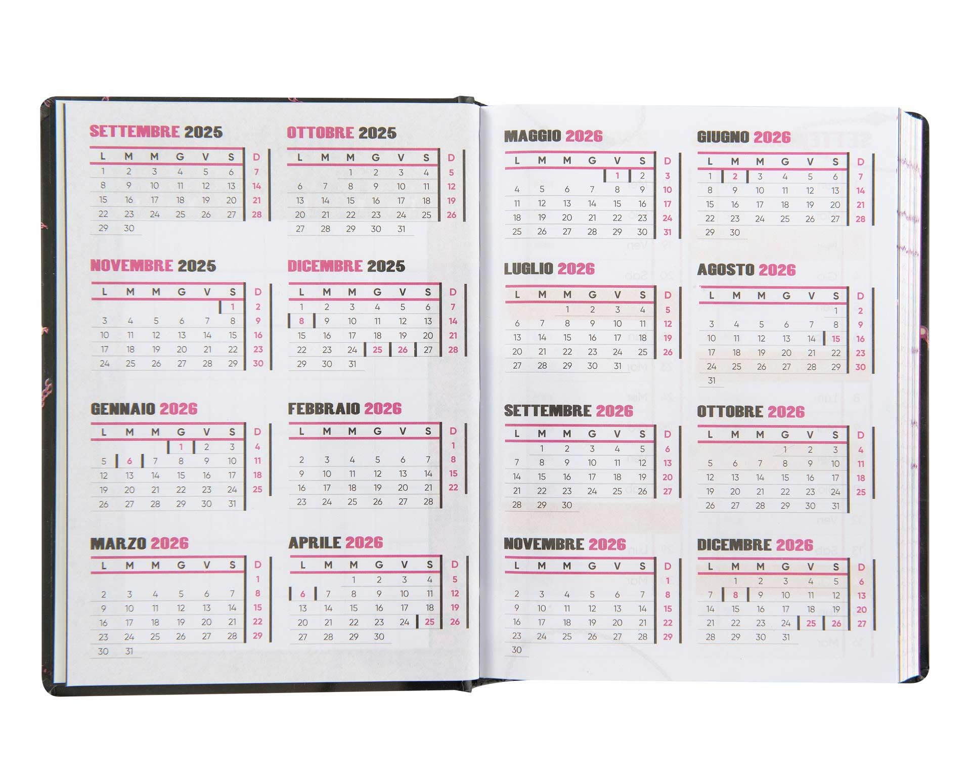 Diario Scuola PRESTIGE & DELUXE Anna 2025-2026 – 16 Mesi, 12x16,5 cm + Portachiavi e Penna