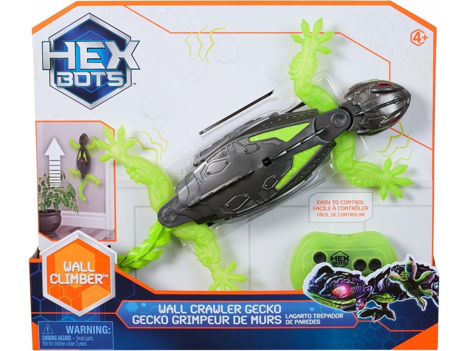 Hex Bots Gecko Robot Radiocomandato Scala Pareti – Ricaricabile USB, Dai 4 Anni
