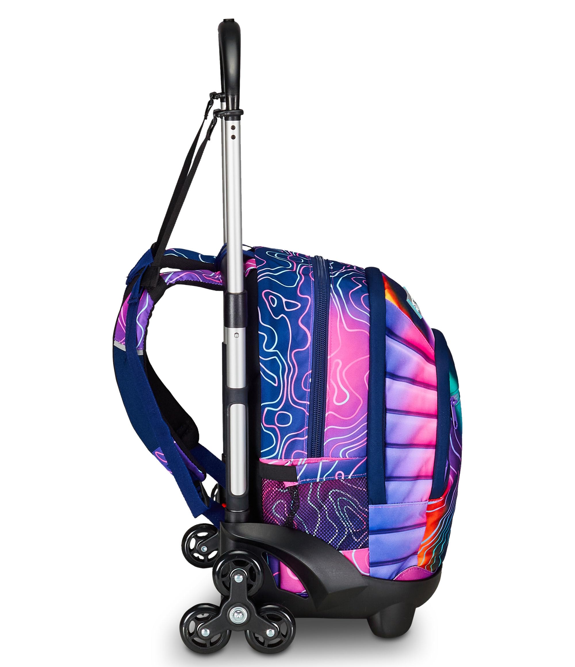 Seven Trolley Scuola Flex 3 Ruote Rosa Mapset Girl 3 in 1 con Zaino Sganciabile 32L