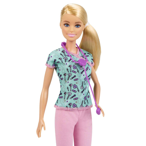Barbie Infermiera Bambola Bionda con Camice e Stetoscopio – GTW39
