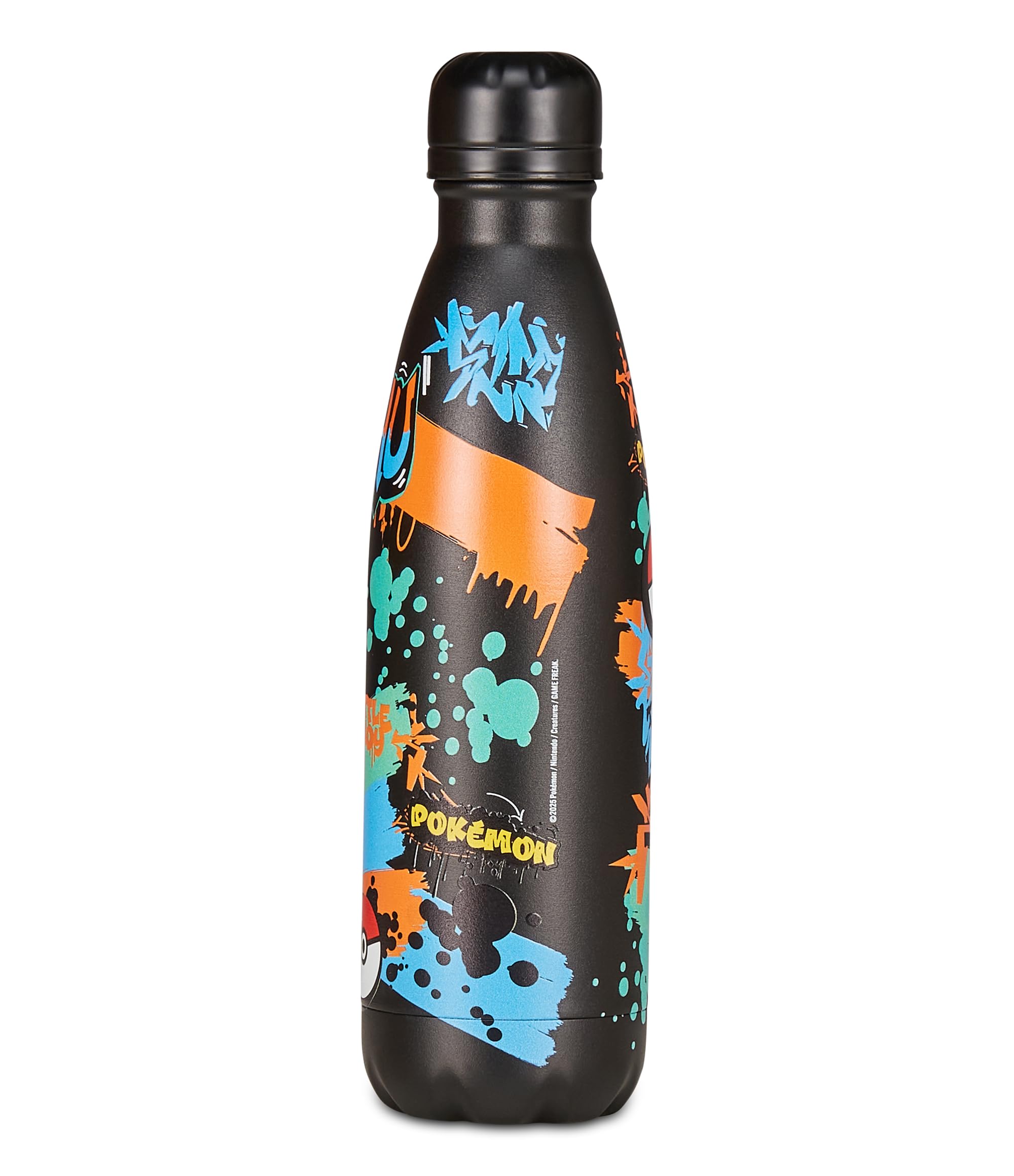 Seven Pokémon – Borraccia Termica 500 ml Nera | Acciaio Inox BPA Free | Caldo 12h / Freddo 24h | Scuola e Sport