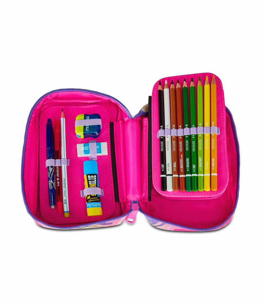 Astuccio SJ Gang Speed Case Rosa – Plance Amovibili, Completo di Penne e Colori | Scuola Elementare