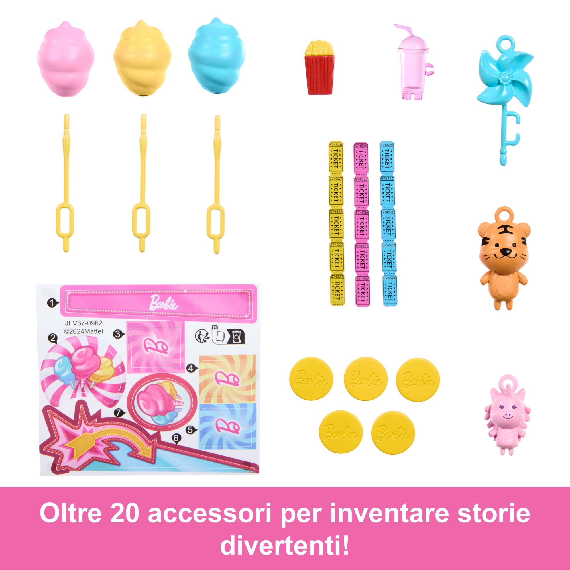 Barbie Malibu – Chiosco Zucchero Filato con Bambola e 20+ Accessori | Beach Detectives | JFV67
