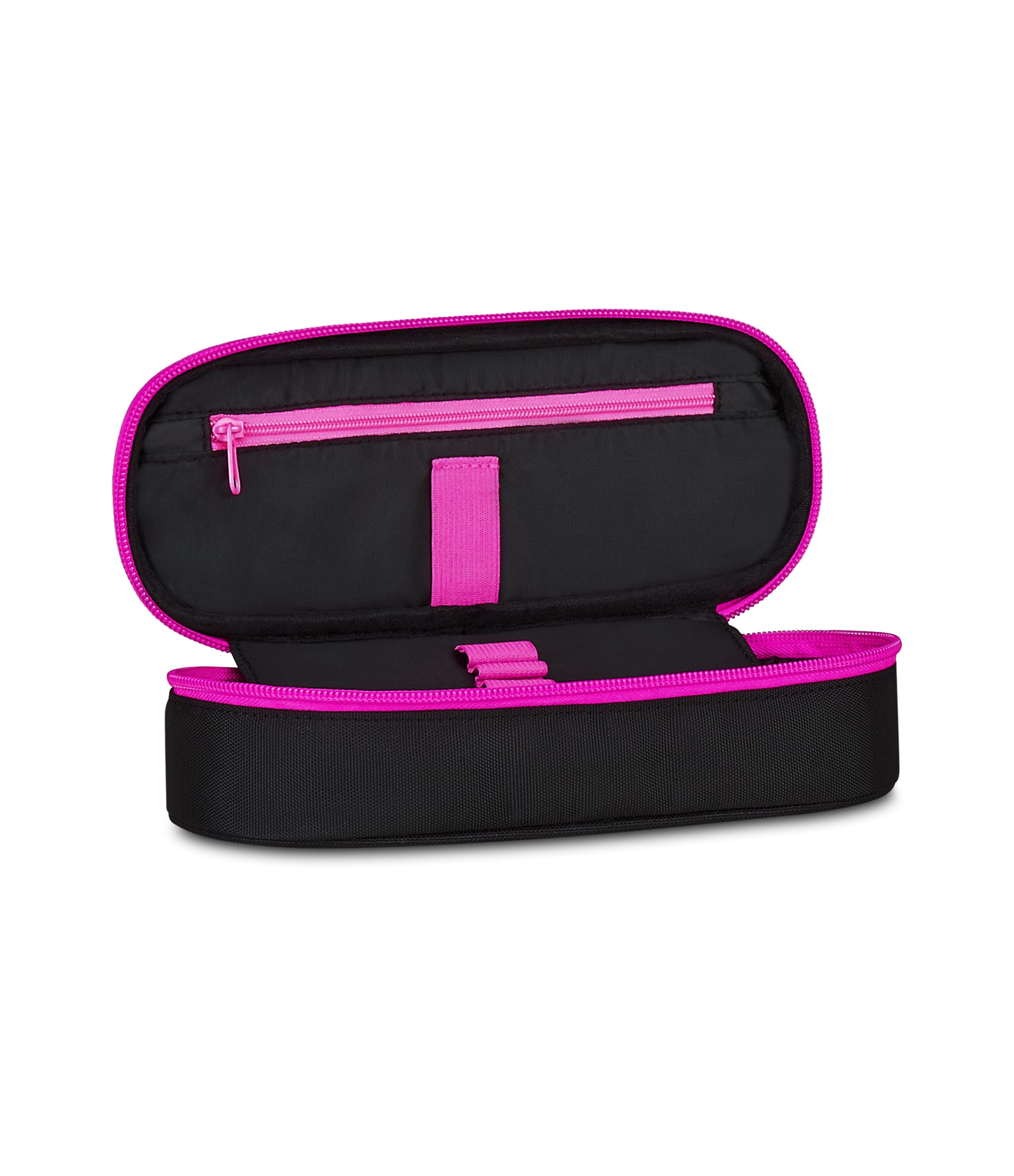 Seven Portapenne Round Plus Plumpy Line Girl – Astuccio Ovale Nero con Taschino e Elastici | Scuola Media e Superiore