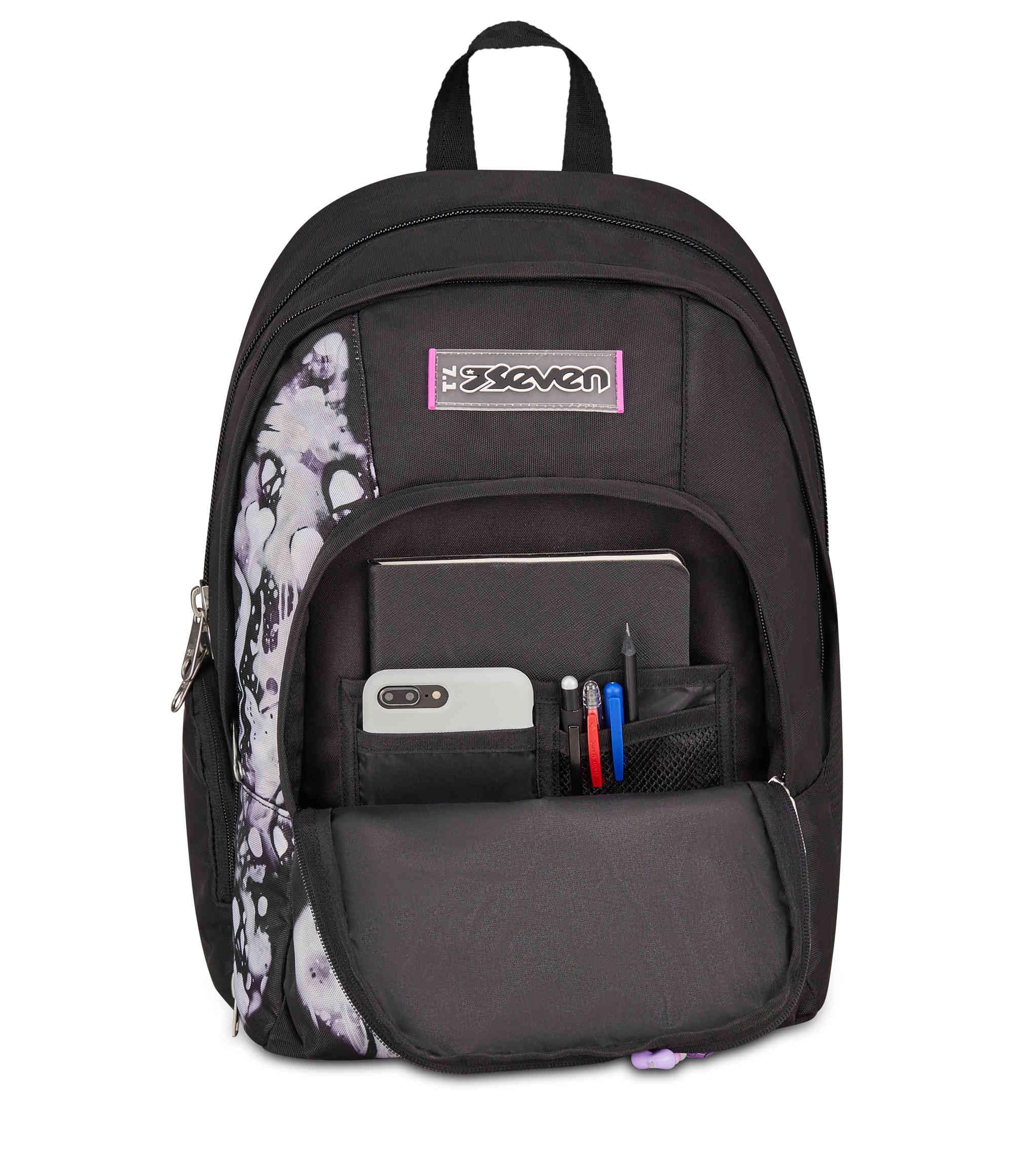 Seven Zaino Scuola Dual Detach Plumpy Line Girl – Nero – 32 Litri