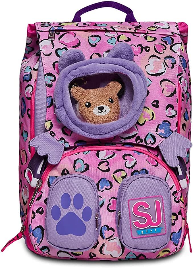 Seven SJ Gang Faces Girl Love Schoolpack – Zaino Espandibile con Astuccio 3 Zip