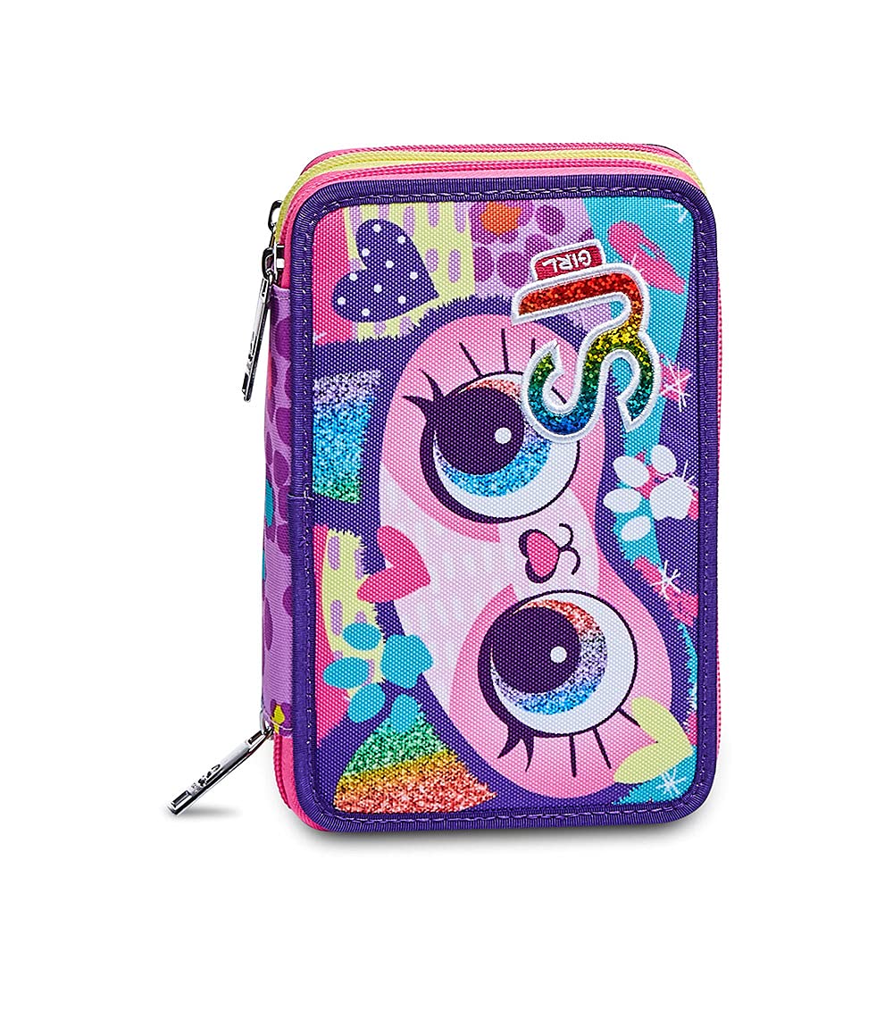 Astuccio Seven SJ Gang Animals Fantasy 3 Zip – 3 Scomparti, Completo con 44 Pezzi