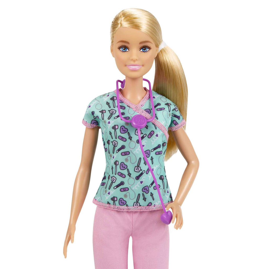 Barbie Infermiera Bambola Bionda con Camice e Stetoscopio – GTW39