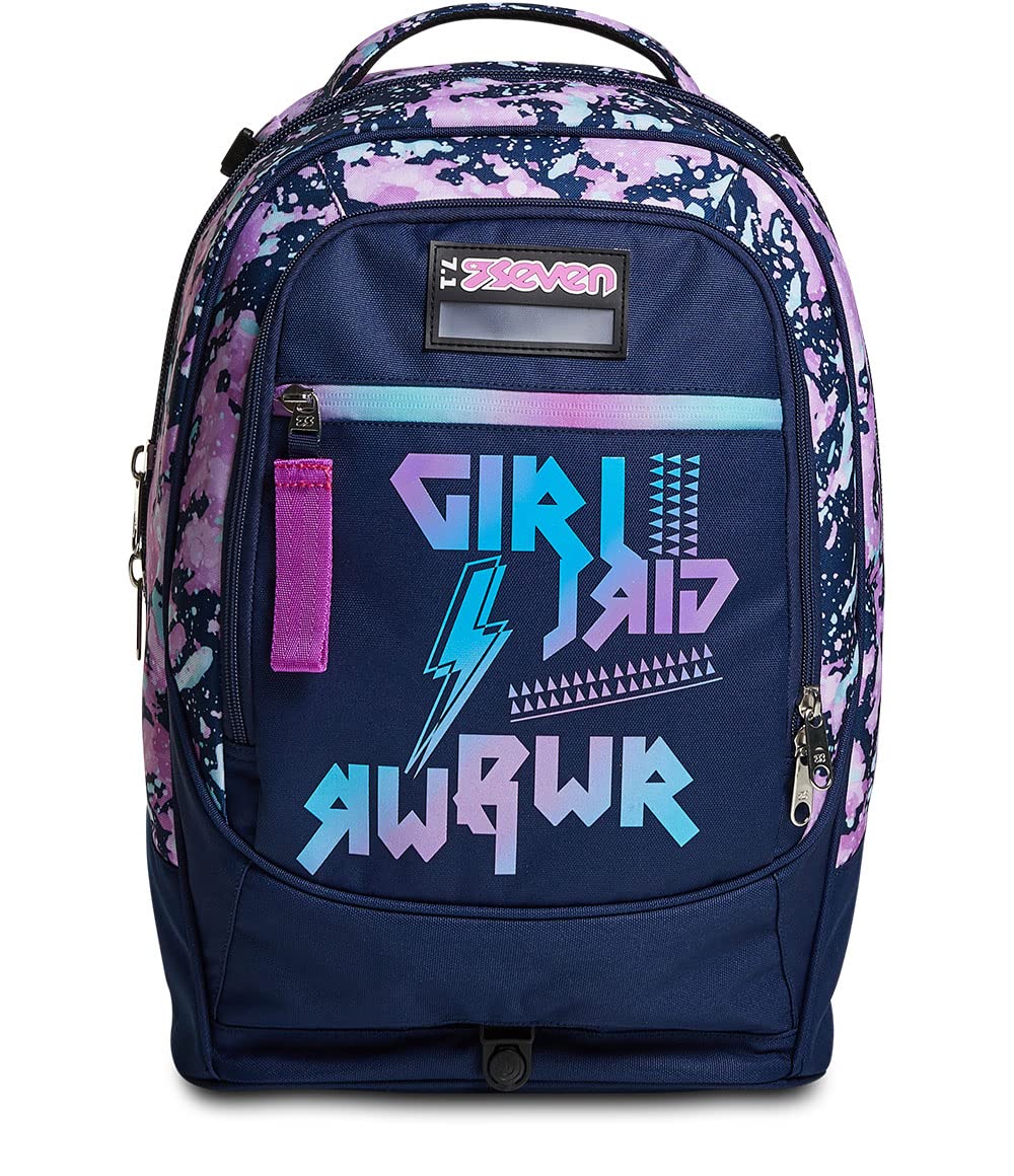 Seven Trolley Scuola Jack 2 Ruote DrawingPin Girl – Rosa-blu