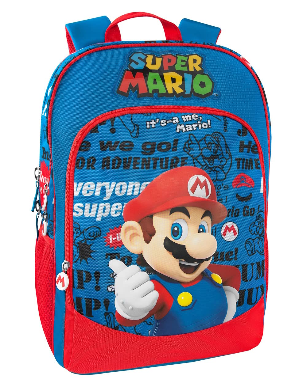 Zaino Trolley Super Mario – Manico e Spallacci Staccabili, 36x23x47 cm | Scuola