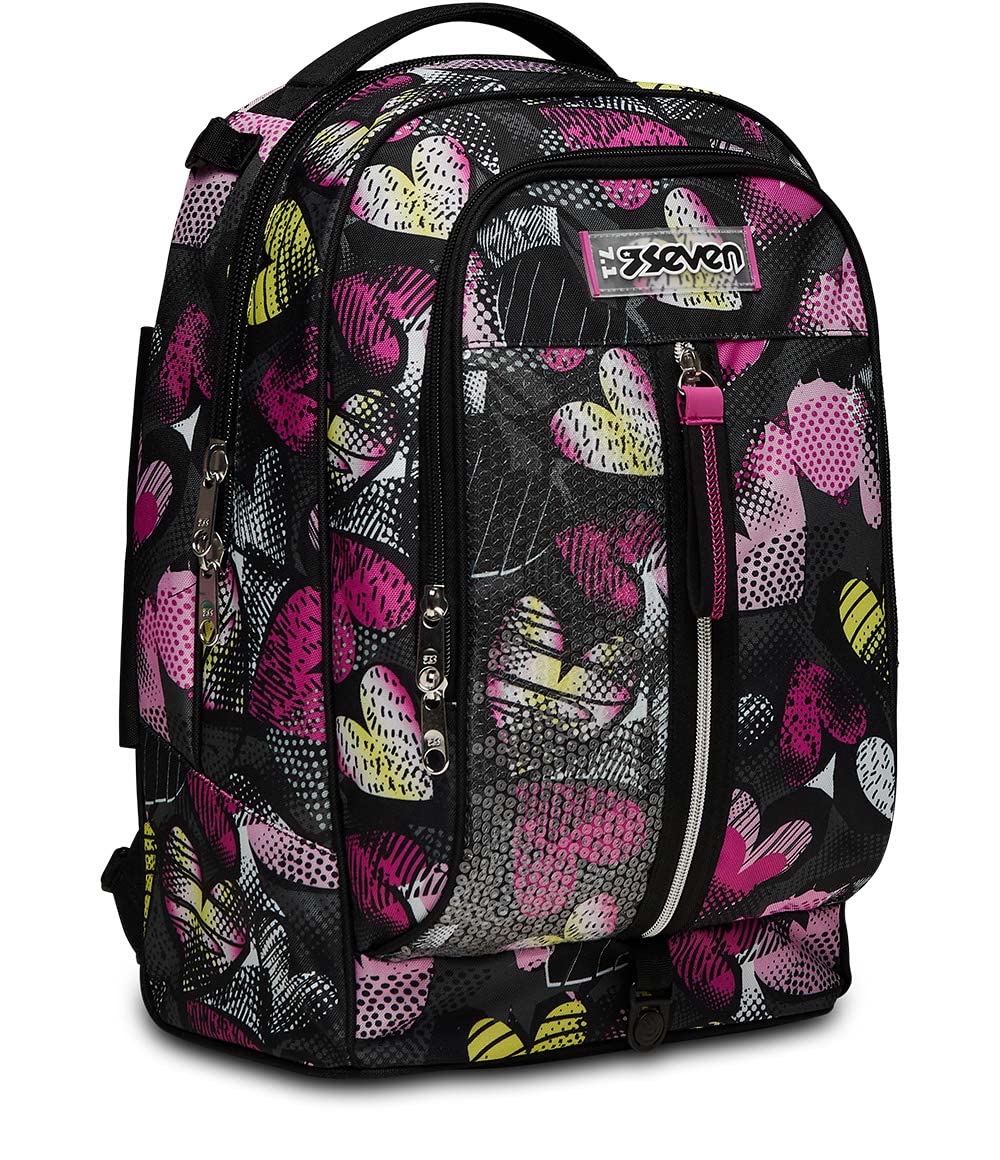 Seven Trolley Scuola Jack 3 Ruote – Multicolore – 37x51x27 cm