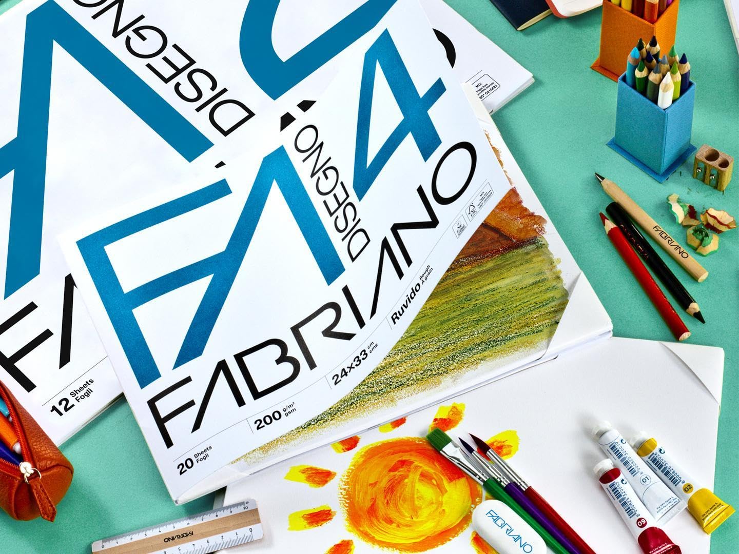 Fabriano Album da Disegno F4 33x48 cm Ruvido – 200 g/m², 20 Fogli