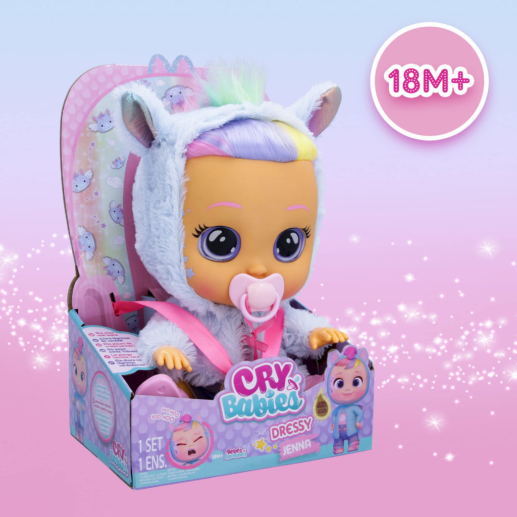 Cry Babies Dressy Fantasy Jenna Bambola Interattiva con Lacrime Vere