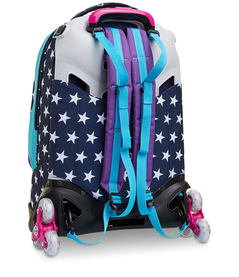 Seven Trolley Scuola Jack 3 Ruote Pinking Blue