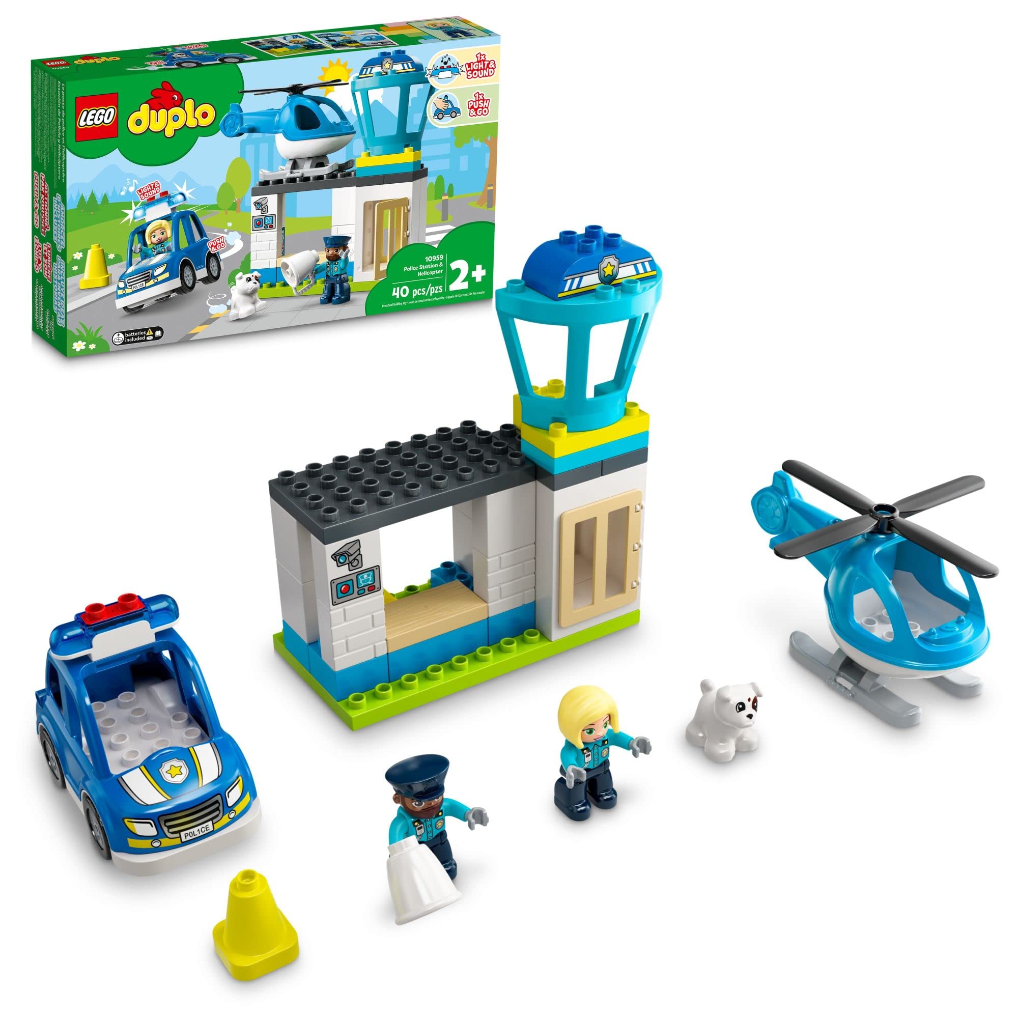 LEGO DUPLO 10959 Stazione di Polizia con Auto, Luci e Sirena – Dai 2 Anni