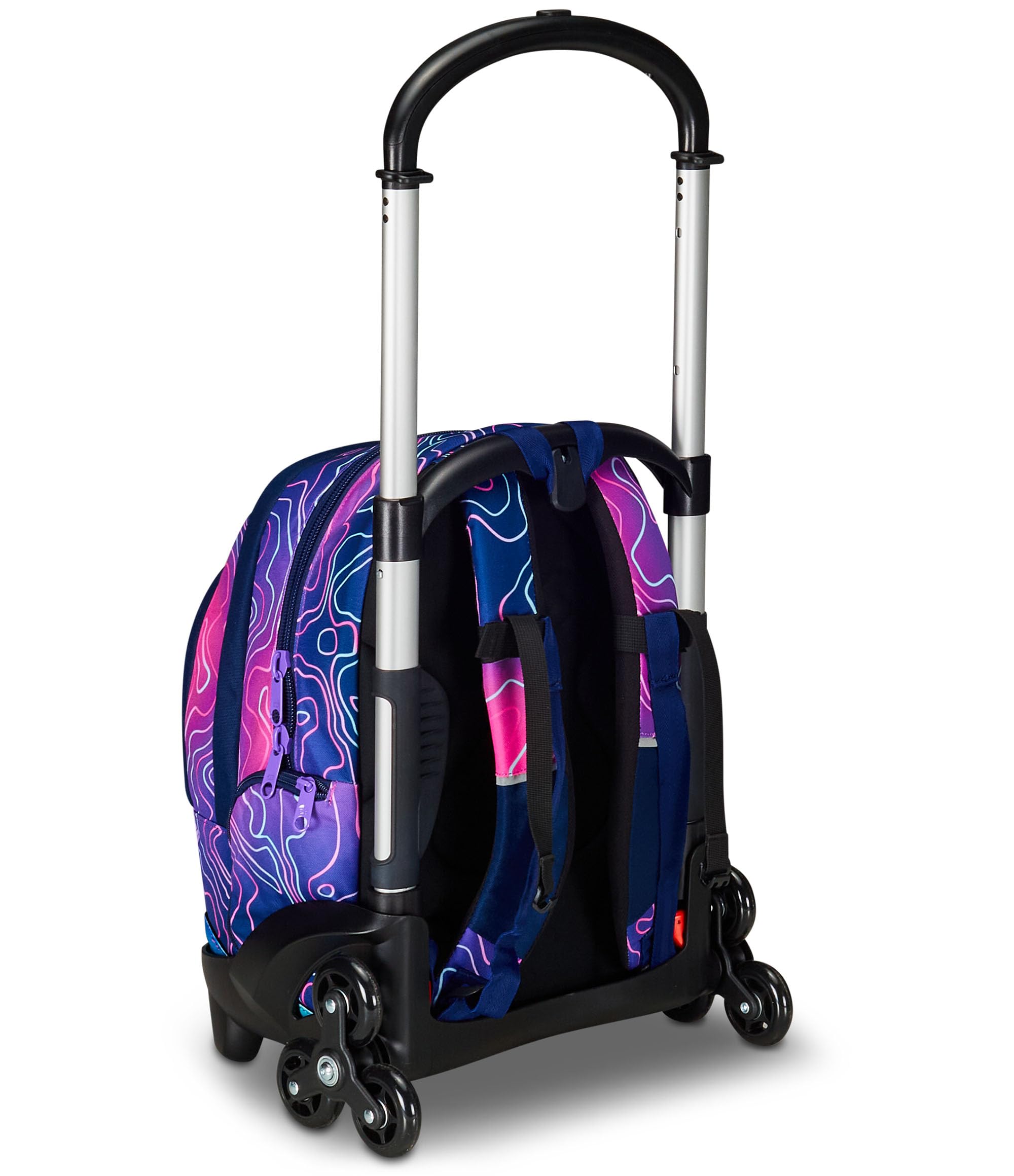 Seven Trolley Scuola Flex 3 Ruote Rosa Mapset Girl 3 in 1 con Zaino Sganciabile 32L