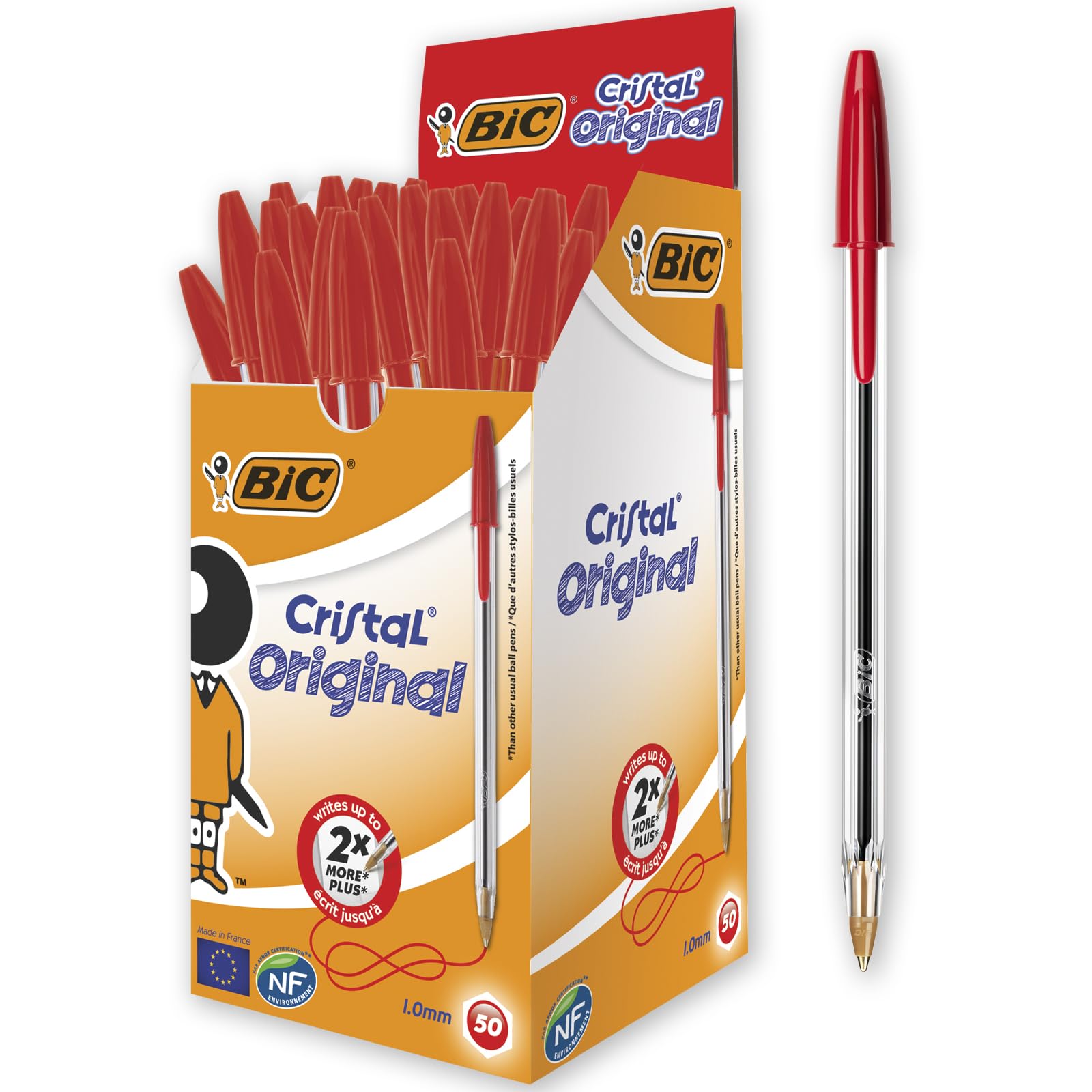 Penne BIC Cristal Original Nere – Punta Media 1.0mm – Confezione da 50