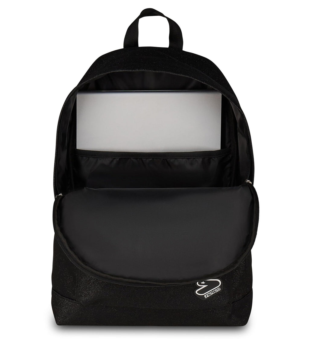 Seven Zaino Americano Shiny Nero Brillantini – Mono Scomparto con Tasca Frontale