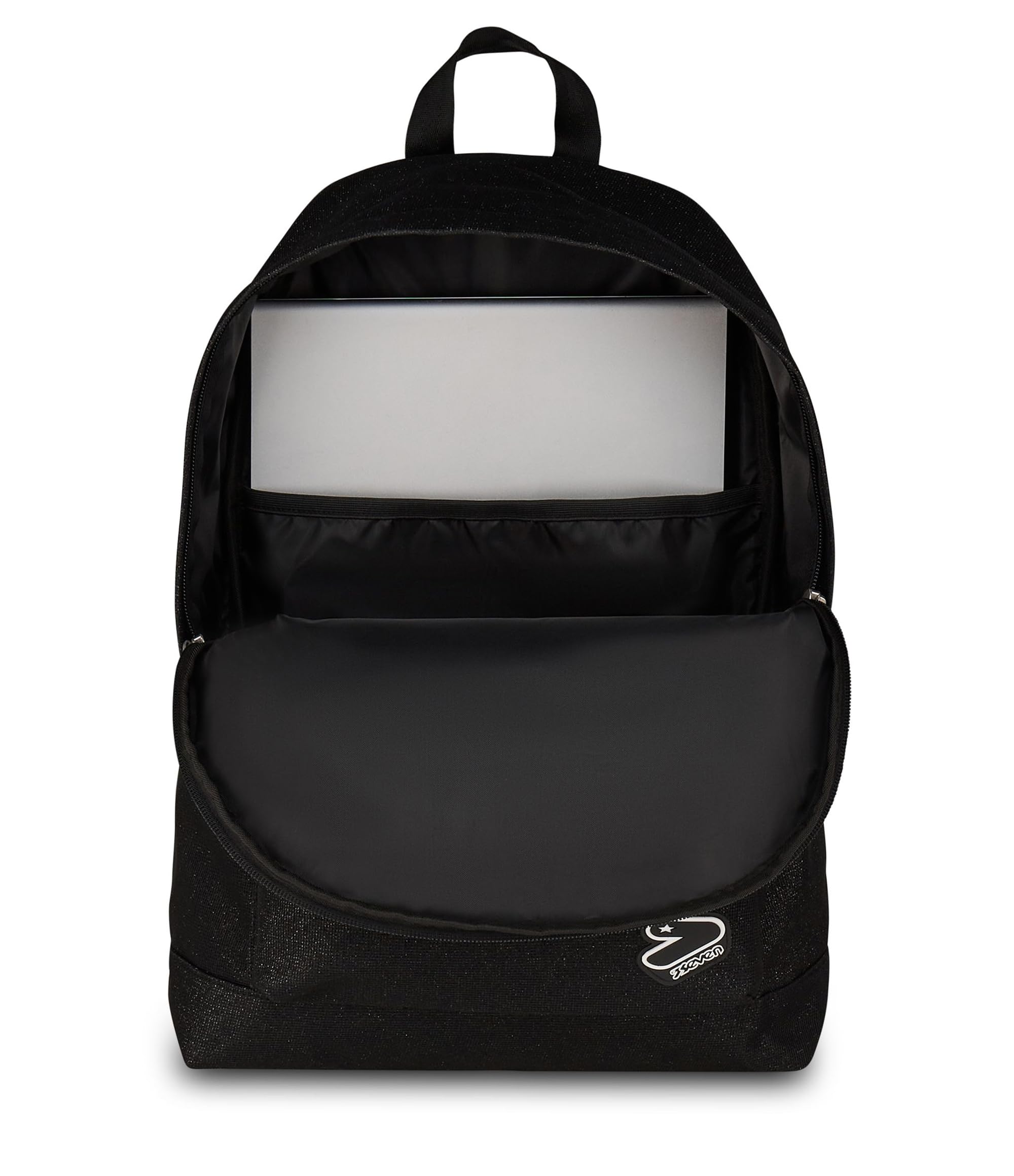 Seven Zaino Americano Shiny Nero Brillantini – Mono Scomparto con Tasca Frontale