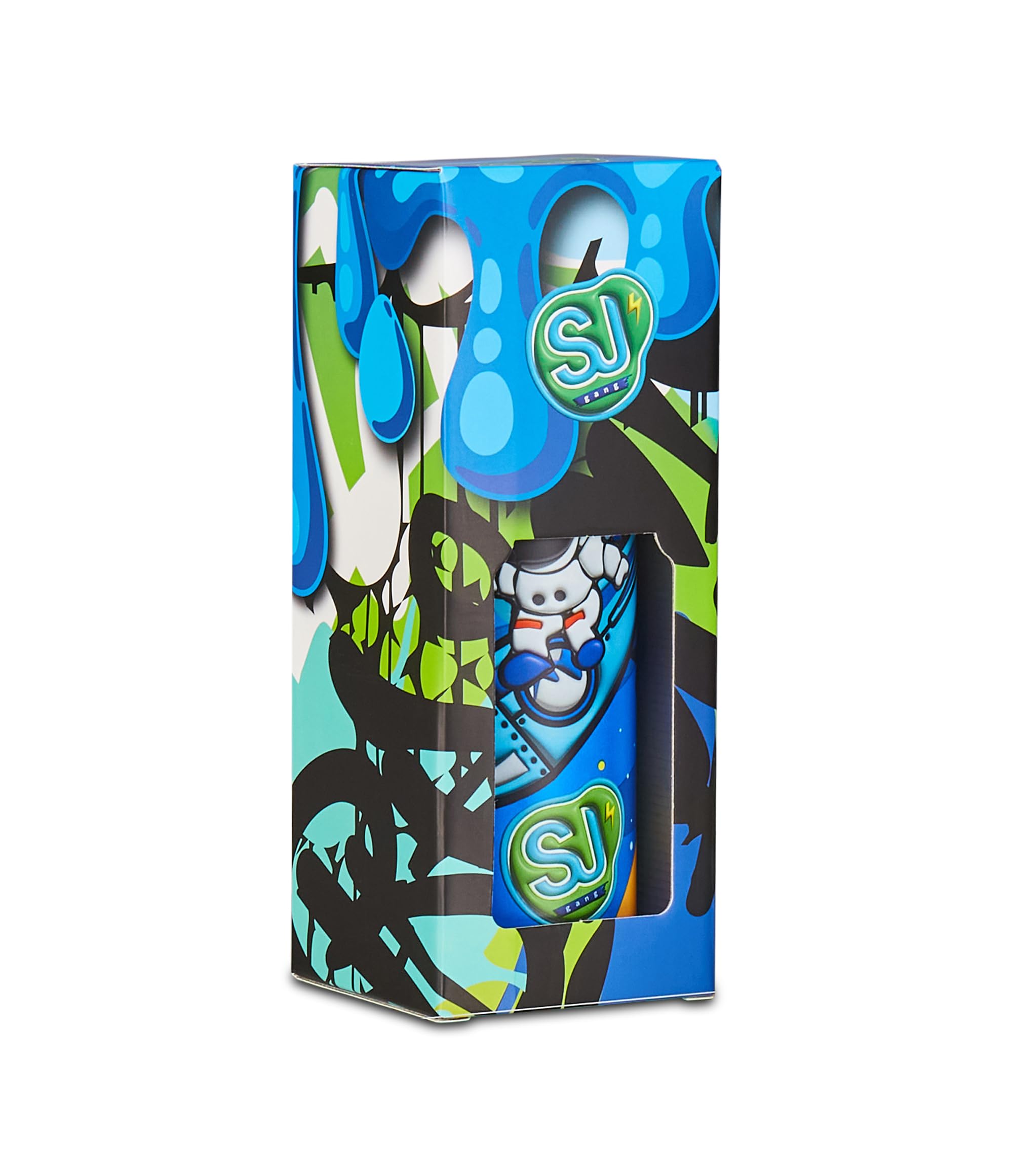 SJ Gang – Borraccia Termica 500 ml Blu Giallo | Acciaio Inox BPA Free | Caldo 12h / Freddo 24h | Scuola e Sport
