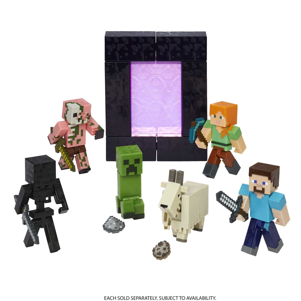 Minecraft Creeper Action Figure 8 cm con Pezzo Portale e Accessorio – Dai 6 Anni