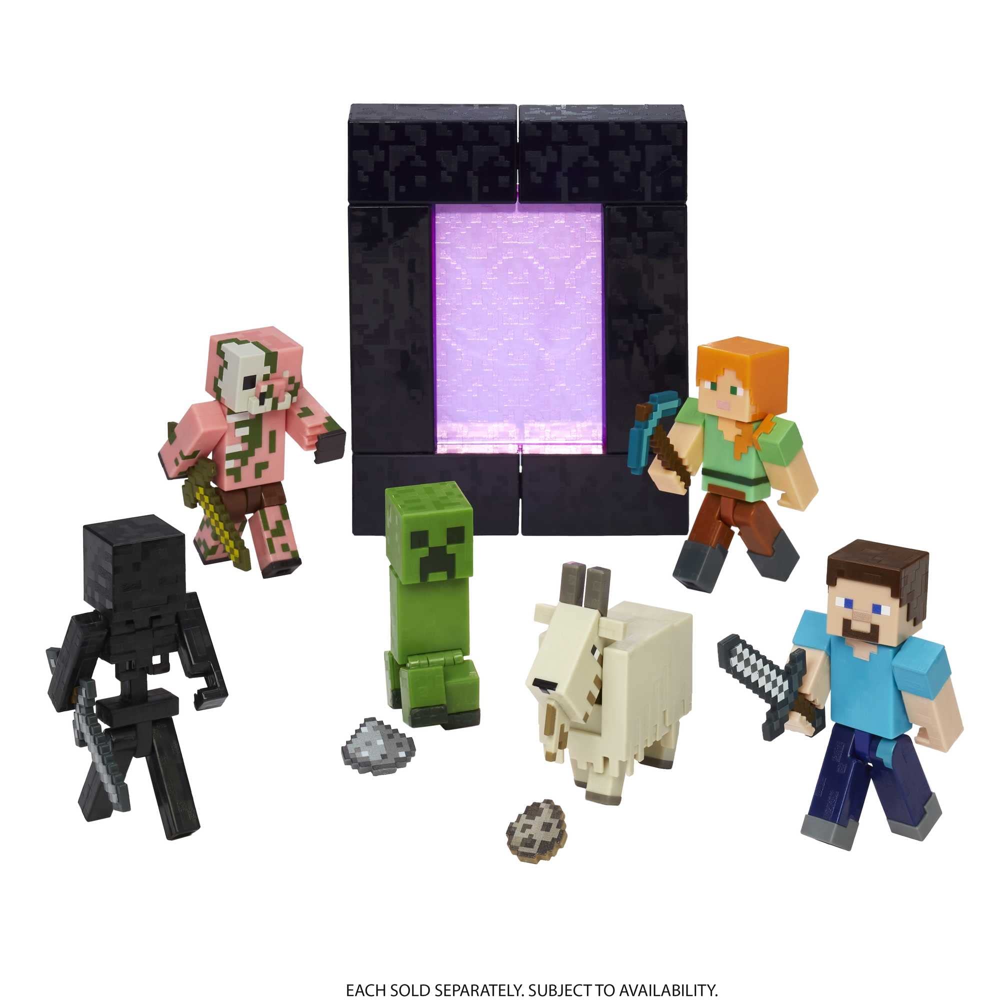 Minecraft Creeper Action Figure 8 cm con Pezzo Portale e Accessorio – Dai 6 Anni