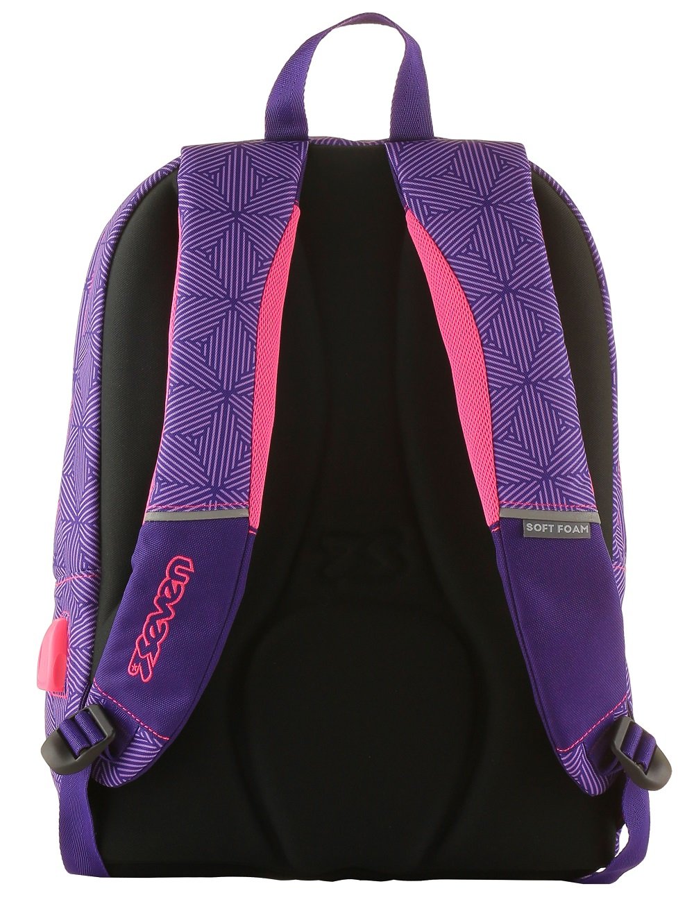 Seven Zaino Scuola Outsize Rebel Girl – Viola 33 LT con Power Bank Integrato