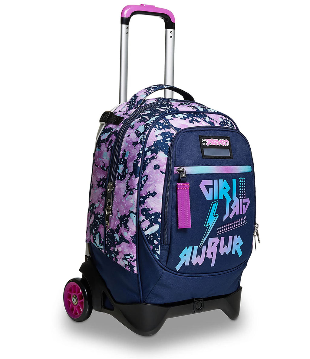 Seven Trolley Scuola Jack 2 Ruote DrawingPin Girl – Rosa-blu