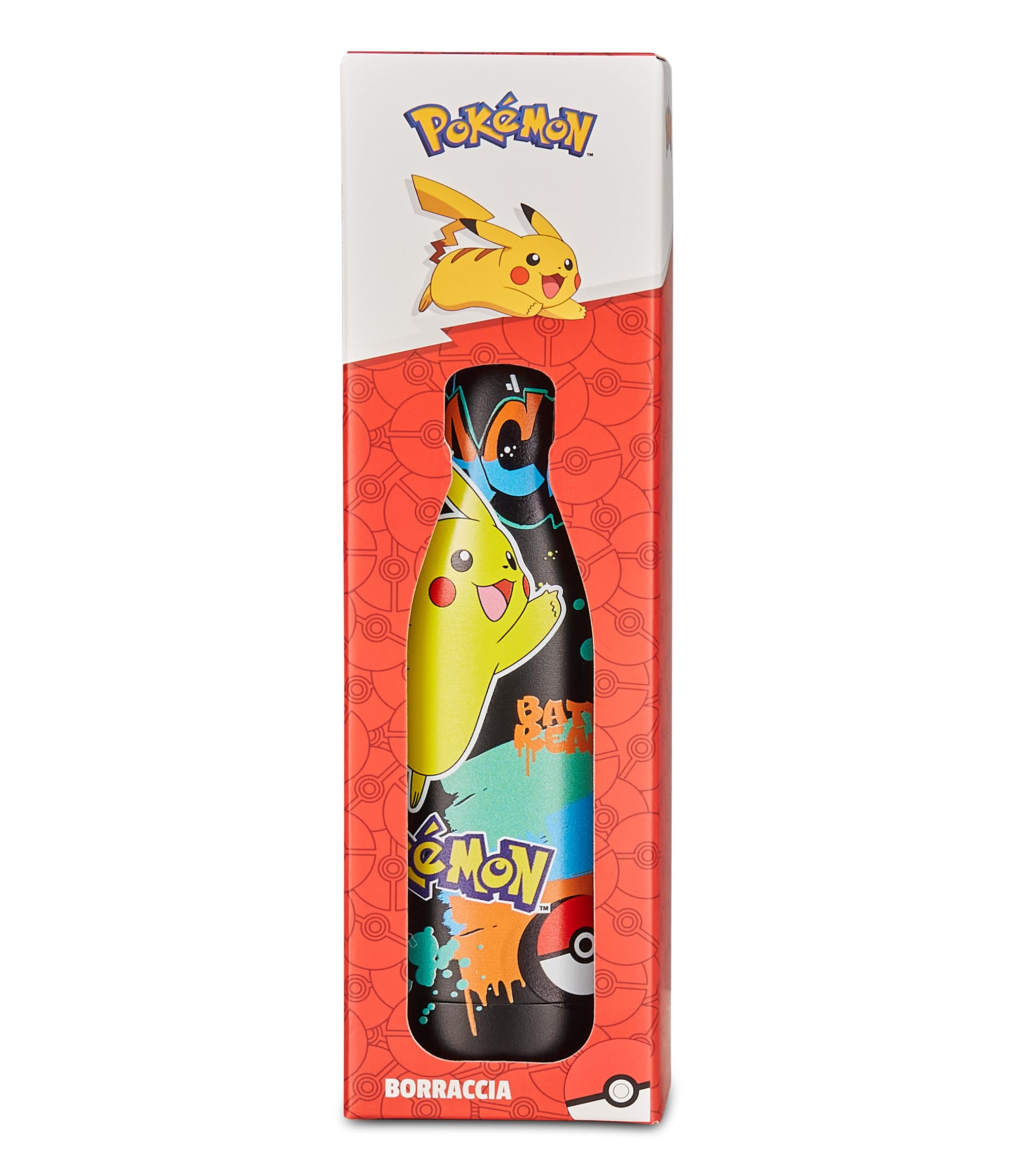 Seven Pokémon – Borraccia Termica 500 ml Nera | Acciaio Inox BPA Free | Caldo 12h / Freddo 24h | Scuola e Sport